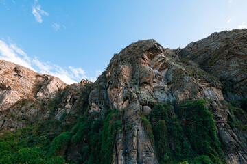 Stone Walls and Rocky Mountains on a Sunny day in Suesca, Cundinamarca Colombia where many climbers go to practice