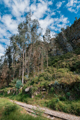 Stone Walls and Rocky Mountains on a Sunny day in Suesca, Cundinamarca Colombia where many climbers go to practice