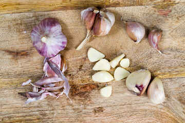 details of sliced garlic