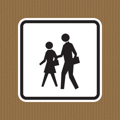 School Zone Symbol Sign Isolate on White Background,Vector Illustration
