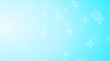 Medical health blue cross pattern background. Abstract healthcare technology and science concept.
