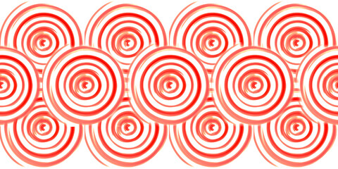 Bright pattern of red rings. Abstract digital background and texture
