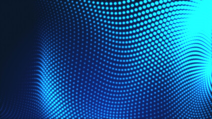 Fototapeta premium Dot blue wave light screen gradient texture background. Abstract technology big data digital background. 3d rendering.