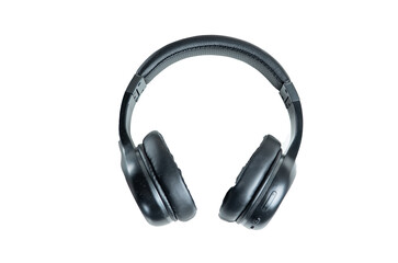 black wireless headphones isolate on white