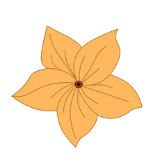 Yellow abstract flower isolated on white background. Vector illustration. Design element.