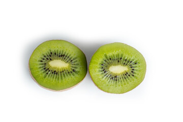 ripe juicy kiwi sliced crosswise isolate on white