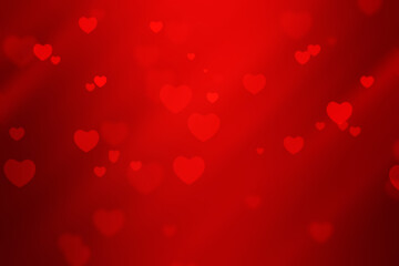 red bokeh abstract heart shape background for Valentine and Christmas.