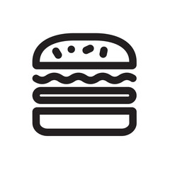 Classic hamburger outline icon isolated on white background