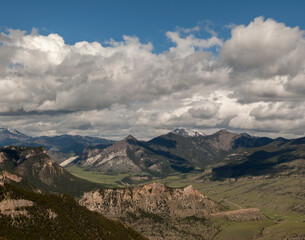 mountains with clouds