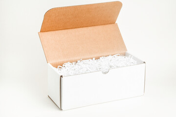 Open White Rectangular Cardboard Packaging Box