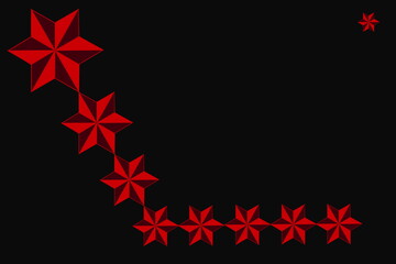 Red geometric shape like a star on a black background