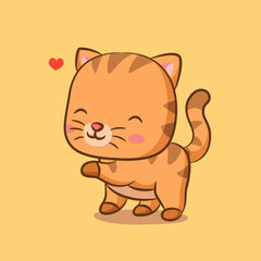 The cute cat with the cute expression is full of heart