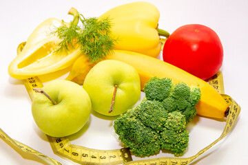 vegetables on a white background
