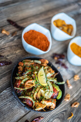 Indian kebab platter in sizzling plate