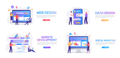 People creating web design for websites and mobile apps