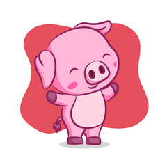 The pig is doing the warming up in the morning