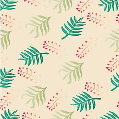 Seamless pattern with flowers and plants. Floral decorative.