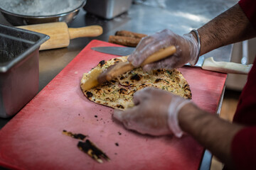 Chef making a tandoori bread