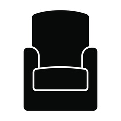 armchair icon, home interior vector