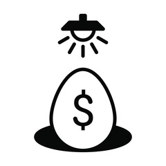 dollar money egg icon vector
