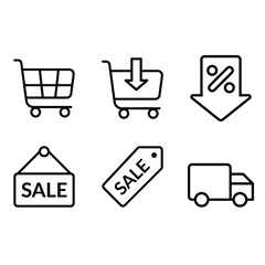 shopping sale icon set