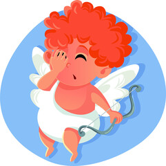 Funny Cartoon Cupid Making a Big Mistake