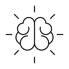 shiny brain icon vector