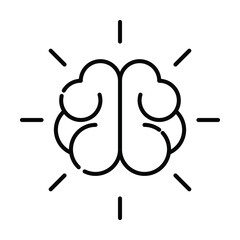 shiny brain icon vector