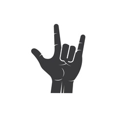 metal hand gesture icon vector illustration design template