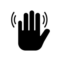waving hand gesture icon vector
