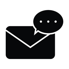 mail envelope with chat bubble icon vector