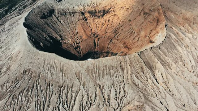 Aerial view of Bromo crater an active volcano,Tengger Semeru National Park in East Java, Indonesia