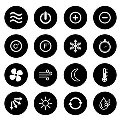 air conditioner, ventilations icon set vector sign symbol