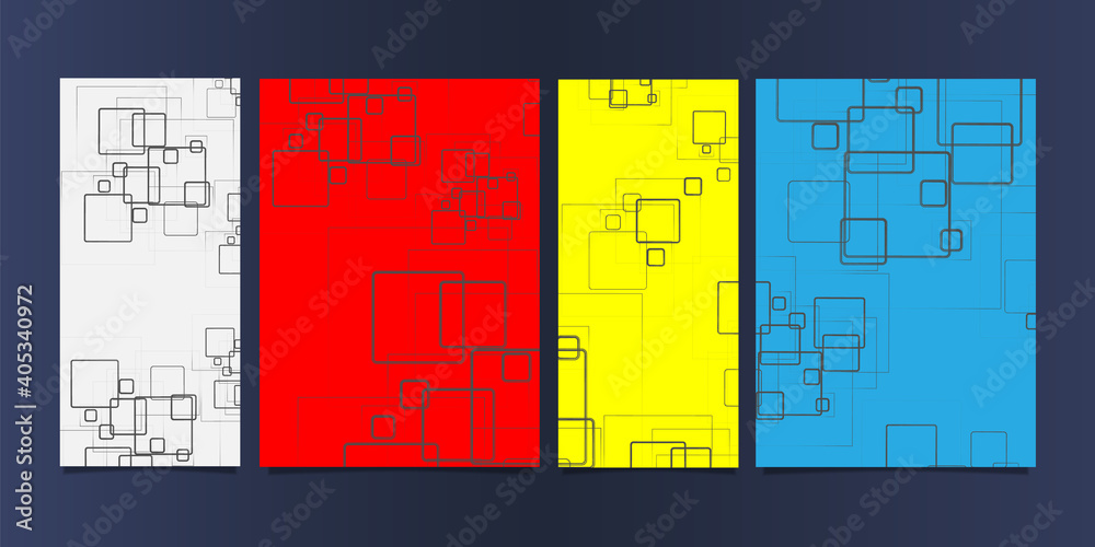 Wall mural set of abstract squares banner pattern. business design template. vector banner.