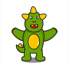 cute dinosaur mascot vector design eps 10