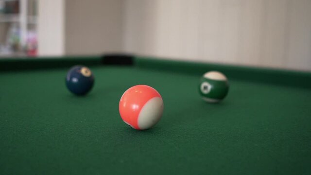 CU Pool table with three pool balls