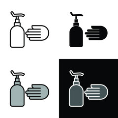 hand sanitizer, washing hand new normal activity icon vector