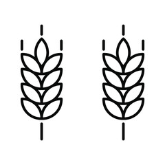 Farm wheat ears icon vector template.for organic eco business, agriculture, bakery, logo design. color editable on white background