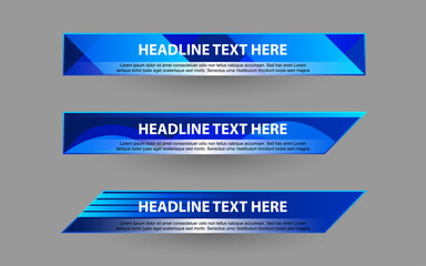 Set collection vector of Broadcast News Lower Thirds Template layout design banner for bar Headline news title, sport game in Television, Video and Media 