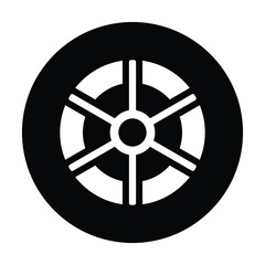Obraz premium car wheel icon vector