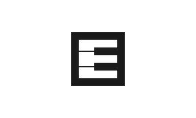 Logo design vector initials E Piano