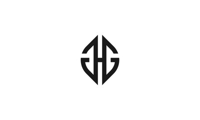 Logo design vector leaf initials GHG