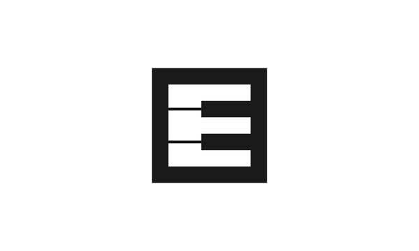 Logo design vector initials E Piano