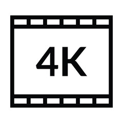 4k movie frame icon vector