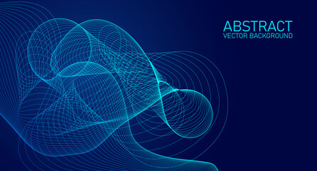 Vector wave lines flowing dynamic colorful for concept of technology, digital, science, music. Abstract colorful lines vector background. Stylish color background illustration