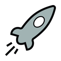 spaceship rocket icon vector