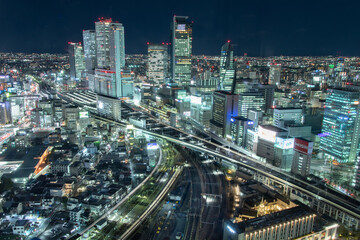 Fototapeta na wymiar 名古屋駅夜景　Night View of Nagoya Station