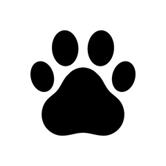 Dog and cat paw print vector icon. Paw of an animal, canine footprints. Traces of dog paws, dog paws. Trace of the cat, imprint of a tiger's track or lion.