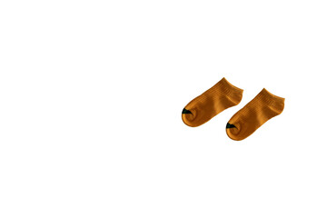 Yellow socks isolated on white background