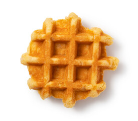 Waffle placed on a white background